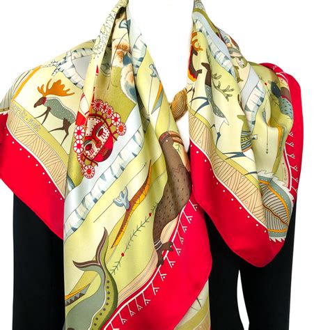 hermes scarf la vie du nord|HERMES Silk La Vie Du Grand Nord Scarf 90 .